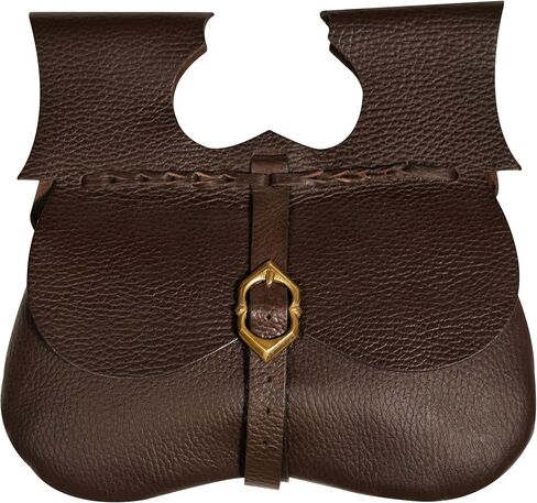 Mythrojan Leather Medieval Pirate Hip Pouch Larp Cosplay Coin Purse Bag - Brown in Saudi Arabia