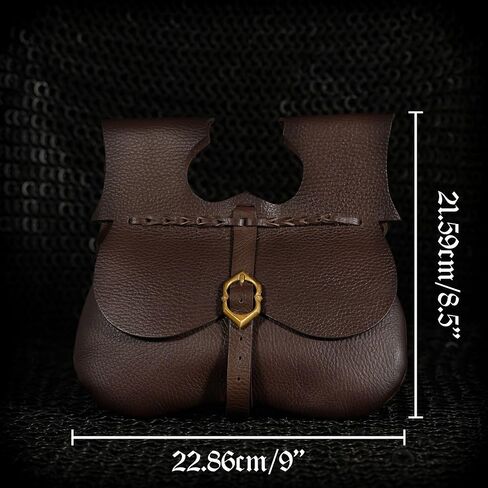 Mythrojan Leather Medieval Pirate Hip Pouch Larp Cosplay Coin Purse Bag - Brown in Saudi Arabia
