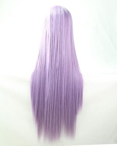 Prettybuy 31" 80cm Long Straight Wig with Bangs Fashion Women's Cosplay Hair Wig Heat Resistant Wig for Halloween Costume Party(Lavender) in Saudi Arabia