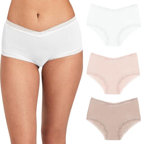 Maidenform Women's Microfiber Underwear, Modern Full Coverage Boyshort Panty, 3-Pack in Saudi Arabia