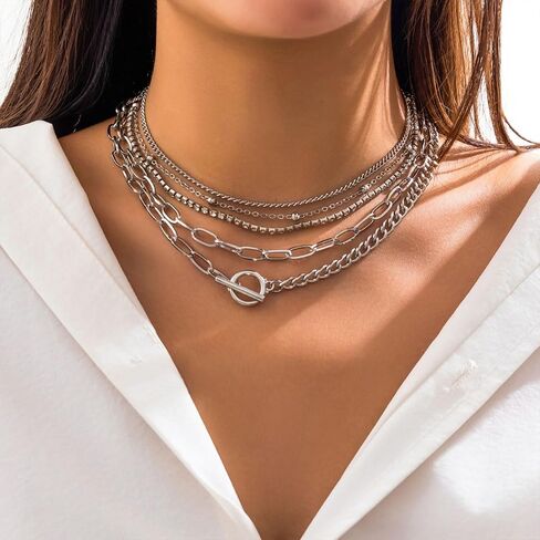 HUASAI Gold Layered Boho Necklace for Women Dainty Turquoise Beaded Necklace Long Coin Pendant Necklace Bohemian Layered Choker Necklaces Jewelry Gifts for Girls Necklaces for Women Trendy in Saudi Arabia