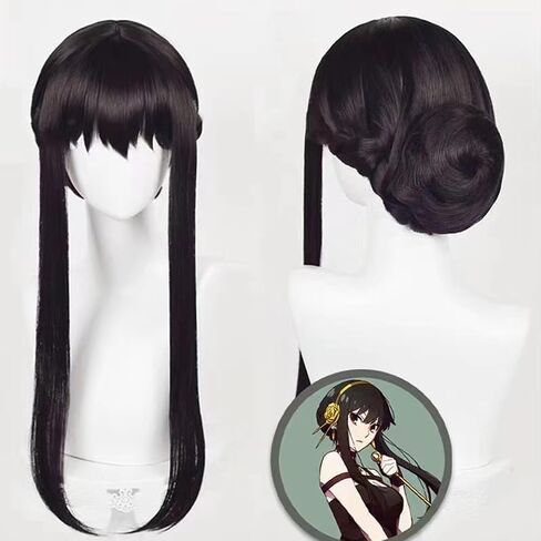 شعر مستعار Yor Forger Cosplay مع عصابة رأس شعر مستعار أسود للحفلات التنكرية للتجسس x Family شعر مستعار Yor Briar Anime شعر مستعار طويل ذيل حصان مع قبعة شعر لحفلات الهالوين التنكرية in Kuwait
