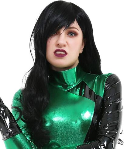 miccostumes Women's Cosplay Wig Synthetic Black Waist-length Hair With Bangs Halloween Party (Black) in Saudi Arabia
