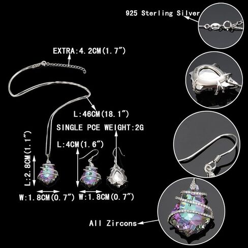 EVER FAITH 925 Sterling Silver Gift Jewelry For Women CZ Baroque Pendant Necklace Earrings Set in Saudi Arabia