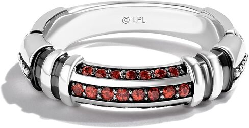 Jewelili Star Wars™ Fine Jewelry Darth Vader™ Men's Sterling Silver Light Saber Ring with Red Garnet in Saudi Arabia