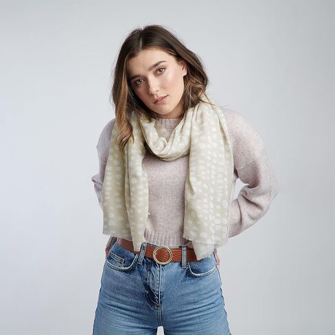 Katie Loxton Printed Pattern Womens One Size Fits Most Fashion Scarf Pink Abstract Dot Print in Kuwait