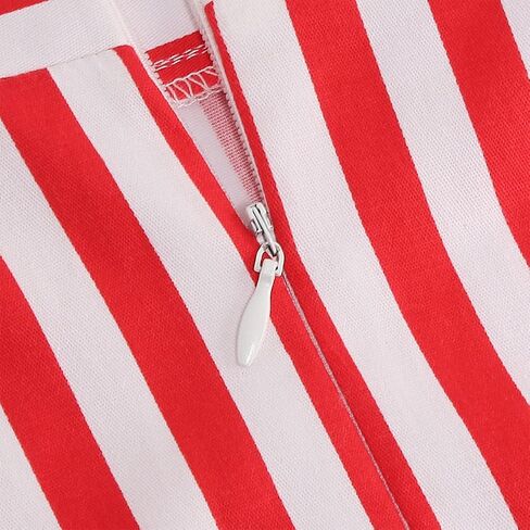 1950s Skirts for Women Vintage Striped Midi Skirt High Waist A-Line Flared Skirt Office Casual Knee Length Stripes Skirts in Saudi Arabia