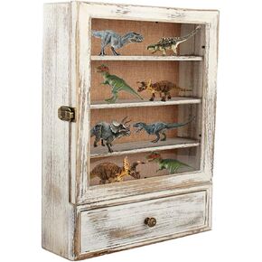 Deep Shadow Box Frame 12x17 with Drawer and Linen Lining , Display Case Memory Box Acrylic for Keepsakes Collections, Medals, Bouquet Wall or Tabletop,White
