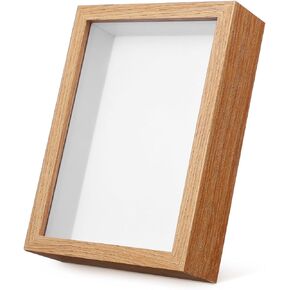 Artibetter 8x6 Display Frame Shadowbox Display Case Wooden Picture Frame with Glass Rustic Memory Display Case for Flower Wedding Awards Tickets and Photos