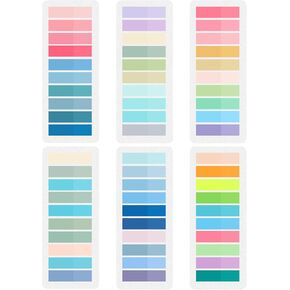 Annotation Tabs Transparent Sticky Notes - 1200Pcs Book Tabs for Annotating Books Writable Morandi Clear Sticky Notes Tabs Page Markers Book Marks for Reading Annotation Supplies 6 Sets