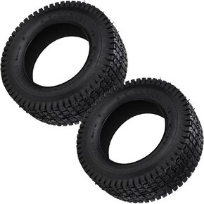 20x8-8 Lawn Mower Tires with Rim (without KEYWAY), Natural Rubber Turf Tire for Riding Lawn Mowers | Pneumatic 4 Ply Tubeless | 3.5" Offset | Bore ID 3/4" | 965 Pounds Capacity 2PCS