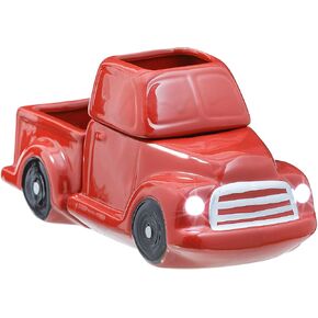 Ceramic Candle Wax Warmer, Vintage Red Truck with Safety Timer | Automatic Plug in Fragrance Warmer for Scented Wax Melts, Cubes, Tarts | Retro Farmhouse Air Freshener Set