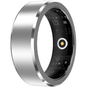 Smart Ring for Women/Men Fitness Rings Health Tracker Rings, Free App 5-7 Days Battery,Heart Rate,Blood Oxygen Silver(Diameter 20.0 mm)