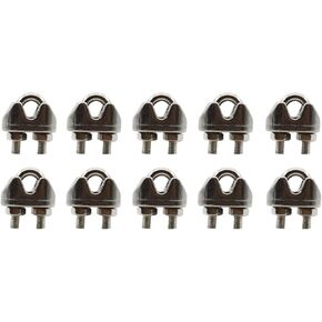 10PCS Wire Cable Clamps,TTZEZE Stainless Steel Wire Rope Cable Clip Clamps Wire Rope Clamp U Bolt Saddle Fastener,Cable Clamps U-Bolts,Clothesline Tightener M2(1/16'')