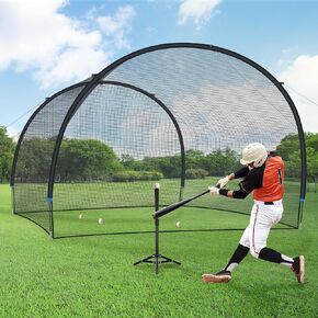ORIENGEAR 30FT Baseball Batting Cages for Backyard, Baseball Training Equipment Netting for Hitting and Pitching Practice, Golf Softball Baseball Nets for Batting with Frame and Net