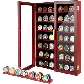 حامل حافظة عملات معدنية مقاس 14 × 19، حامل عملات معدنية عسكرية من 7 طبقات مع أرفف أخاديد قابلة للإزالة، حافظة عرض ميداليات عسكرية، صندوق ظلال للبوكر، الرقائق، المقتنيات، الدبوس in Kuwait