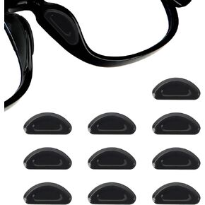 10 Pairs 1mm Black Eyeglass Nose Pads, Glasses Nose Pad, Ultra-Thin Adhesive Glasses Nose Grips Non Slip, Silicone Eyeglass Nose Pads Anti Slip, Nose Pads for Glasses Sunglass Nose Pads Replacement