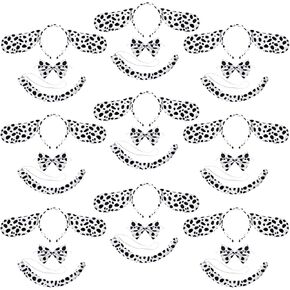 WILLBOND 27 Pieces Dalmatian Costume Set Dog Ear Headband Elastic Bowtie Tail for Halloween Cosplay Costume Party Decoration