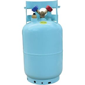 MASTERCOOL 62010 Gray/Yellow 30 lb Refrigerant Recovery Tank Without Float Switch and ¼" FL-M (7/16-20)