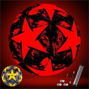 Glow in The Dark Soccer Ball LED Light Up Balls Size 3/4/5 - Outdoor Indoor Fun Gift for Teens Youth and Adult - Extra Pump and Batteries