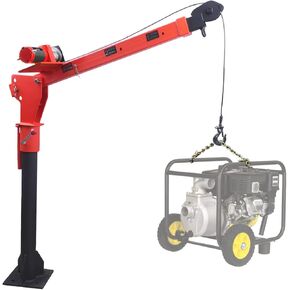 RUGCEL WINCH New 1100lb Folding Truck-Mounted Crane, with Electric Winch 3500 lb 12V, Painted Steel Pickup Truck Jib Cranes 360 Swivel Lift Electric Hoist