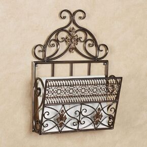 Touch of Class Charleston Metal Wall Organizer Bronze Single 13" Wx5 Dx19 H