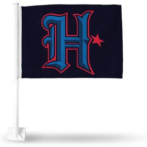 Rico Industries NFL Football Houston Texans Alternate Logo Double Sided Car Flag - 16" x 19" - Strong Pole that Hooks Onto Car/Truck/Automobile