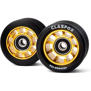 95A Speed/Derby Wheels عجلات تزلج دوارة من الألومنيوم عجلة بديلة للأسطوانة الداخلية (مجموعة من 8) (أسود PU أحمر أساسي) in Kuwait
