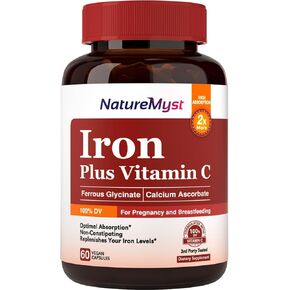 Iron Complex, 36 mg of Elemental Iron Per Serving, Non-Constipating, 4 Bioactive & Natural Vitamins, Blood Building, Heart Health, Energy Booster, 60 Veggie Capsules, Non-GMO, No Gluten