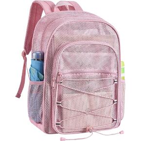 Heavy Duty Mesh Backpacks for Adults, See Through Backpack with Adjustable Straps, Mesh Bags for Swimming(Blue)