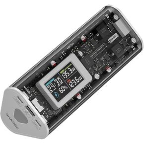 SHARGEEK 170 Power Bank, 170W Output 24,000mAh Portable Charger with IPS Smart Screen Display, IP66 Waterproof with 3 Port Compatible with iPhone 15/14/13 Series, Samsung, MacBook, and More