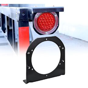 True Mods 4" Round Tail Light Mounting Bracket [L Shaped] [3mm Powder Coated Steel] [Ultra Sturdy] [Versatile Mounting] for 4" Round Trailer Tail Lights On Truck Trailer RV