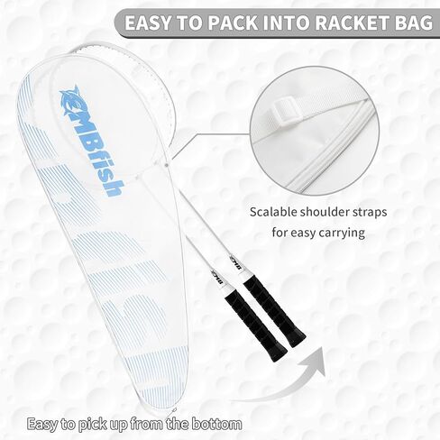 مجموعة مضارب كرة الريشة مع مضاربين من ألياف الكربون، و3 كرات الريشة، وشريطين لمقبض المضرب، وحقيبة كرة الريشة - مثالية للمبتدئين والألعاب الخارجية in Kuwait