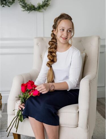 Girls Pull-On Long A-Line Below The Knee Skirt - Made in The USA in Kuwait