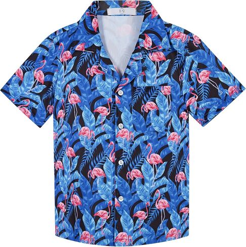 APTRO Boy's Hawaiian Shirt Tropical Beach Casual Summer Shirt with Pocket Short Sleeve in Kuwait