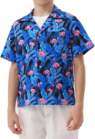 APTRO Boy's Hawaiian Shirt Tropical Beach Casual Summer Shirt with Pocket Short Sleeve in Kuwait