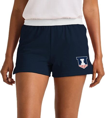 Campus Lab Official Collegiate School Logo - Team Color Womens Soffe Short, Elastic Fold Over Waist Shorts, Junior Fit in Kuwait
