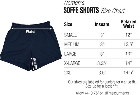 Campus Lab Official Collegiate School Logo - Team Color Womens Soffe Short, Elastic Fold Over Waist Shorts, Junior Fit in Kuwait