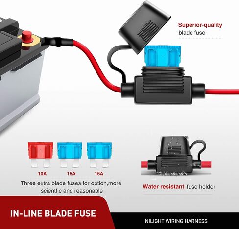 Nilight Motorcycle Charger with 12V Voltmeter Independent On Off Switch SAE USB Adapter Inline 10A Fuse Waterproof 6.8A Dual QC3.0 Fast Charging Phone Tablet for 7/8inch Handlebar ATV in Saudi Arabia