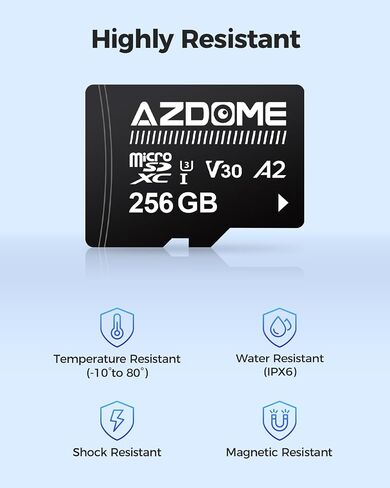 AZDOME 128GB Micro SD Card microSDXC Memory Card for AZDOME M550 GS63H Pro M63 M300 M300S M27 M17 M01 Pro PG19X Dash Cam Full HD & 4K UHD, U3, A2, V30 in Saudi Arabia