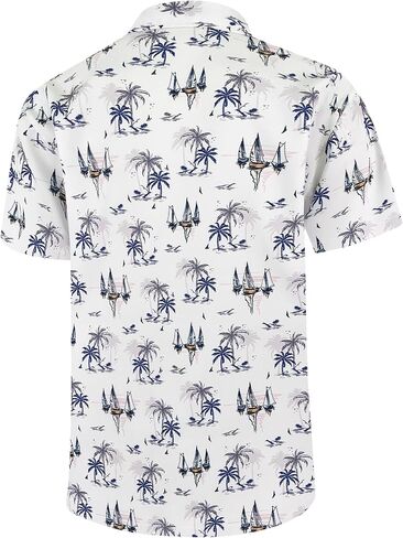Men's Hawaiian Shirt Short Sleeves Floral Printed Shirts Casual Button Summer Beach Aloha Dress for Men in Saudi Arabia