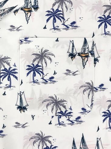 Men's Hawaiian Shirt Short Sleeves Floral Printed Shirts Casual Button Summer Beach Aloha Dress for Men in Saudi Arabia