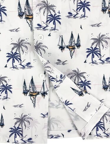 Men's Hawaiian Shirt Short Sleeves Floral Printed Shirts Casual Button Summer Beach Aloha Dress for Men in Saudi Arabia
