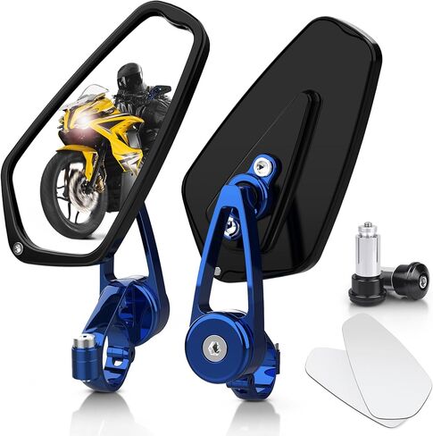 MICTUNING Motorcycle Mirrors - Bar End Rear View Mirrors Compatible with Most Honda Grom, Yamaha, Kawasaki, Ducati, Suzuki and More in Saudi Arabia