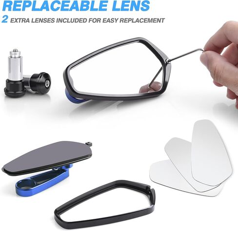 MICTUNING Motorcycle Mirrors - Bar End Rear View Mirrors Compatible with Most Honda Grom, Yamaha, Kawasaki, Ducati, Suzuki and More in Saudi Arabia