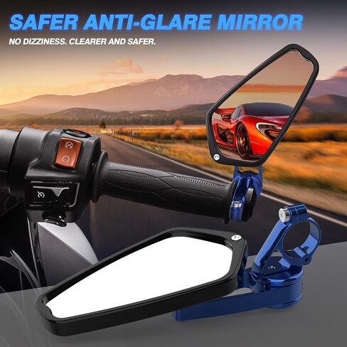 MICTUNING Motorcycle Mirrors - Bar End Rear View Mirrors Compatible with Most Honda Grom, Yamaha, Kawasaki, Ducati, Suzuki and More in Saudi Arabia