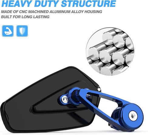 MICTUNING Motorcycle Mirrors - Bar End Rear View Mirrors Compatible with Most Honda Grom, Yamaha, Kawasaki, Ducati, Suzuki and More in Saudi Arabia