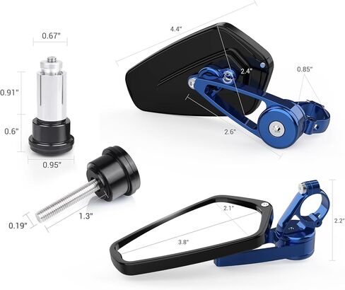 MICTUNING Motorcycle Mirrors - Bar End Rear View Mirrors Compatible with Most Honda Grom, Yamaha, Kawasaki, Ducati, Suzuki and More in Saudi Arabia