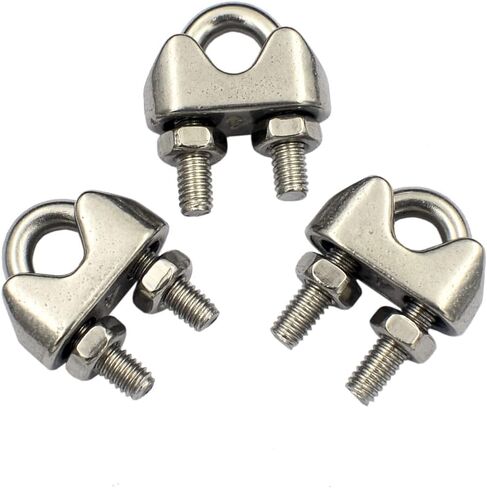 DGOL 16 حزم 5/32 بوصة (4 مم) 304 سلك فولاذي مقاوم للصدأ حبل المشبك حامل قصاصة قوي 18-8 SS بكرة كابل السحابات in Kuwait