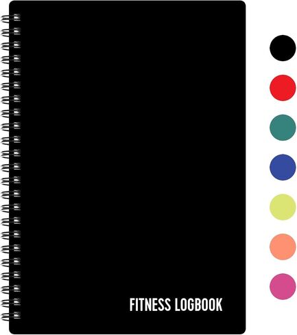 Fitness Logbook for Women & Men - A5 Undated Workout Journal, Planner Log Book to Track Weight Loss, Muscle Gain, Gym Exercise, Bodybuilding Progress - Thick Paper, Poly Cover, Sturdy Binding in Kuwait